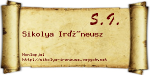 Sikolya Iréneusz névjegykártya